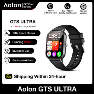 Aolon GTS Ultra Smartwatch 1.83 HD Screen Running Pace Custom Wallpaper Jam Tangan Pria Bluetooth Call IP67 Waterproof Health Monitoring Jam tangan pintar Terbaru 2024 Original