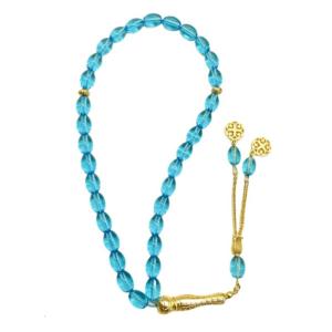 Trendy Golden Color Glass Bracelet Oval Beads Sustainable Option Everyday Accessory Glass Wrist Chain