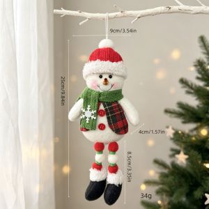 HULEQQI Long Leg Christmas Tree Hanging Decorations Elk Deer Doll Santa Claus Christmas Doll Ornament Holiday Christmas Gift Snowman Christmas Santa Claus Pendant Christmas