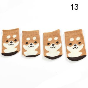 BUQBT 4Pcs 14 Styles Cartoon Furniture Home Decor Knitting Sock Floor Protectors Table Foot Socks Chair Leg Covers