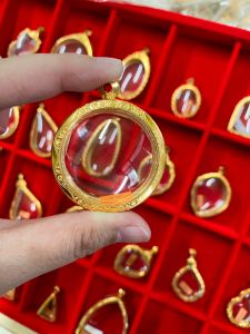 GOLD PVD | กรอบพระทรงกลม KJ013 (2.4*2.4*0.8) กรอบพระเพิ่มทอง 2 เท่า ทำผิวทองด้วยนวัตกรรมPVD ไม่ลอก ไม่ดำ