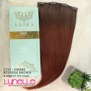 Keira Human Hair Extensions Bra Length 16" 4-clip Ombre Color COM 16-8-2T33