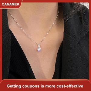 【CANAMEK】 Bóng nước thả hình Vòng cổ cho phụ nữ Zircon nước thả Mặt dây chuyền xương đòn Chuỗi vòng cổ Ngày Valentine Quà tặng đám cưới bên đồ trang sức