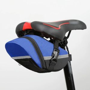 Quick Install MTB Road Bike Saddle Bag Double Zipper Waterproof Rear Seat Pouch Cycling Accessories