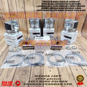 PISTON SEHER+RING SEHER PISTON STD STANDAR MITSUBISHI TRITON 2.5 OLD LAMA 2014 KEBAWAH 1SET