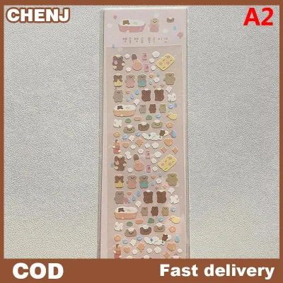 CHENJ 1PC Hàn Quốc phổ biến phim hoạt hình Bunny gấu Laser Sticker scrapbooking Stick DIY Chất liệu văn phòng phẩm Kawaii nghệ thuật trang trí nguồn cung cấp