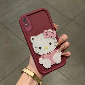 PBZZ Case for redmi 9a redmi 9 phone casing Softcase Silicone shockproof Cover new design aesthetic cute pink cat mirror with holder for girl JTMJZJ2