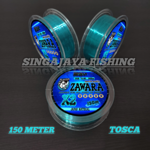 senar pancing ZAWARA warna TOSCA kecil super kuat anti keriting dan lentur warna TOSCA bahan NILON