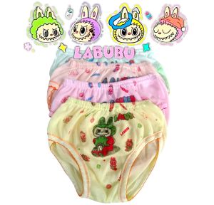 12 PCS Celana dalam anak perempuan Gambar LABUBU usia 1-8 tahun CD anak terbaru