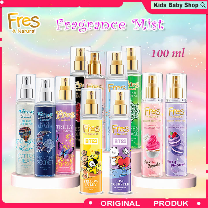 Fres & Natural Cologne Pink Cupcake / Green Mirage / Midnight Secret / Cotton Dreams 100ml - Parfum Wanita - Kids Baby Shop