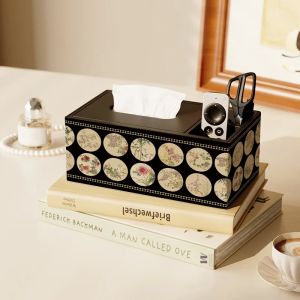 Sacesr Rectangular Tissue Boxes Retro Luxury Multifunctional Tissues Boxes Creative Tissues Home Living Room Table Decoration 9T1N6
