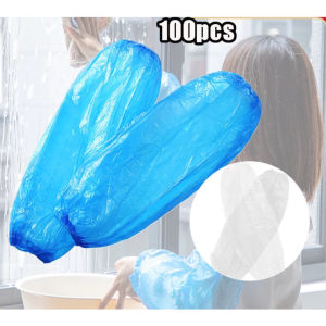100Pcs Disposable Arm Sleeves Waterproof Clean Room Soft Plastic Oversleeves Protector Arms For Arms