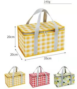 Outdoor Camping Lunch Bento Bag: Portable Insulated Cooler & Travel BBQ Meal Beverage Zipper Pack
