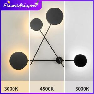 led light wall lamp for living room Modern and simple Nordic wrought iron geometric wall lamp