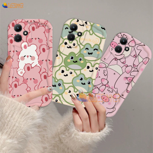 (Lokal Ready) Casesummer Casing hp Infinix Smart 8 Note 30 Hot 30i Note 12 G96 Hot 12 Play 11 Play 9 Play 10 Play Smart 5 Smart 6 Smart 7 Hot 20S Lucu Pasangan Kesing Kartun Babi Kelinci Frog 3D Wavy Curved Edge Case