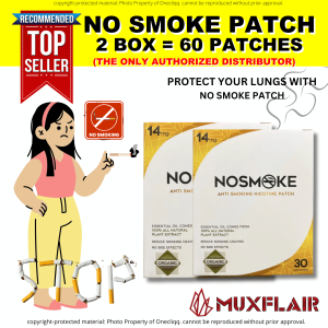 Authentic & Original Muxflair No Smoke Patch 2 box - 60 patches NoSmoke Supplier Anti Smoke Anti-Smoking Patch Authentic