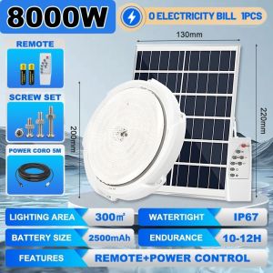 BUY1TAKE1 IP67 Waterproof Solar Ceiling Light 200000W Indoor Outdoor LED Emergency Lamp