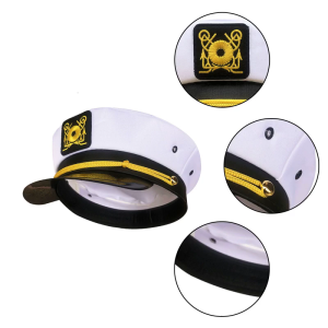 Stylish Yacht Captain Cap Marine Admiral Cap Embroidered Sailor Costume Cap Navy Hat for Men Women Party Cosplay