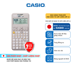 Máy tính Casio Fx-880BTG màu xám mới nhất dành cho học sinh cấp 2 cấp 3 từ lớp 6 đến lớp 12