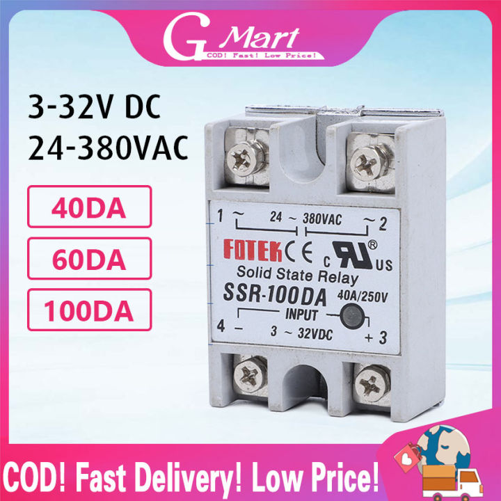 40A 60A 100A Solid State Relay Module 3-32V Input DC 24-480V AC Output ...