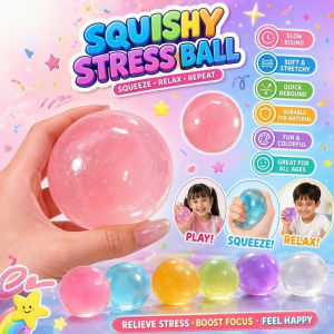Squishy Stress Ball Slow Rising TPR Soft Squeeze Fidget Toy Hand Grip Stress Relief For Kids Adults