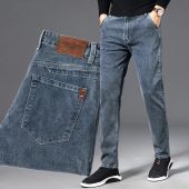 ICPANS Autumn Summer Denim Jeans Men Straight Stretch Regular Jeans for Man Black Classic Vintage Mens Pant Big Size 29-38 402026