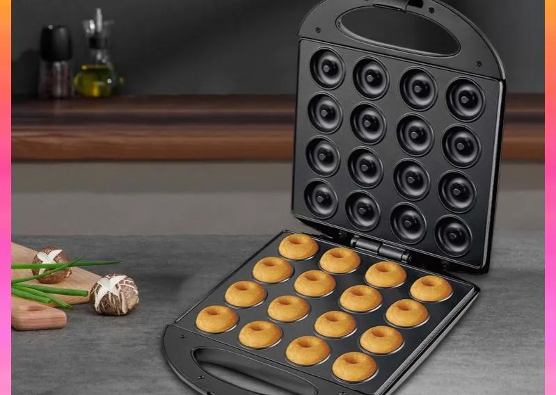 2-Pack Plastic Mini Donut Maker Molds – Manual Doughnut Griddle For Homemade Donuts, Muffins & Pancakes