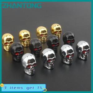 ZHANTONG Skull Valve Caps ABS Car Wheel Plugs For Alloy Wheels Tire Valve Cap Auto Valve Cover Nipple Caps For Cars Motorcycles Bikes