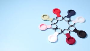 Airtags Holder Keychain Silicone GPS Case Key Ring for Air Tags Key Chain Accessories for Item Finder Tracker Itag Cover forDog Cat Waterproof Airtag Keycha