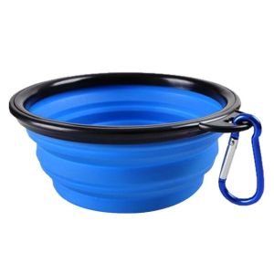 Pet Bowl 450ml Collapsible Dog Pet Folding Silicone Bowl Outdoor Travel Portable Puppy Food Container Feeder Dish Bowl