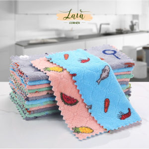 Combo Khăn Lau Đa Năng Họa Tiết 2 Mặt Siêu Thấmsiêu mềm hình vuông (lau bếp bát đĩa cốc chén bàn ghế…)