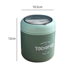 1PC Vacuum Soup Cup Food Container Mini Durable Thermal Lunch Box Jar With Spoon Insulated Stainless Steel For Household Kitchenware Picnic