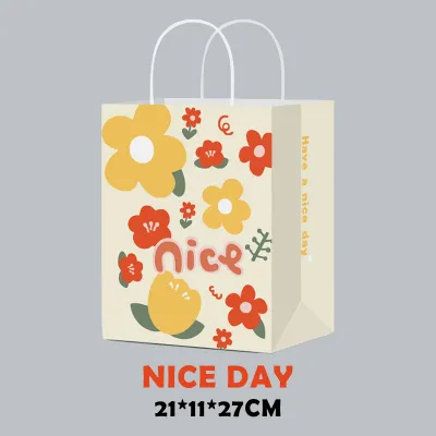 Kraft Paper Bag Gift Bag with Handles Birthday Party Goodie Bag Paper Bags for Gift (Cartoon)