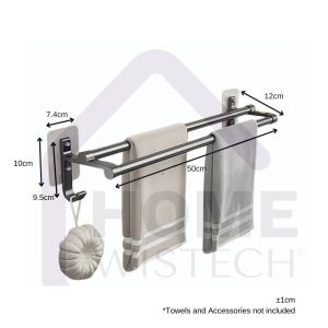 [Sg ship] No Drill Bathroom Towel Rack Storage Shelf and Towel Holder Bathroom Trolley Rack
