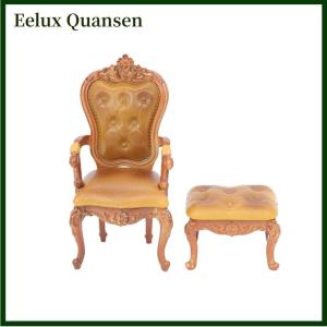 Eelux 1:12 Dollhouse thu nhỏ Châu Âu ghế bành footstool Retro nghiên cứu ghế đồ nội thất mô hình trang trí nội thất đồ chơi nhà búp bê phụ kiện