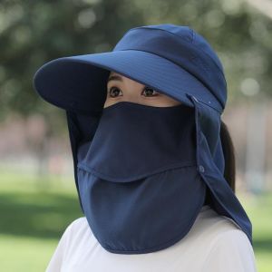 UV resistant sunshade hat for women in summer face picking neck protection sun protection and dust prevention mask outdoor cycling large brim sun hat