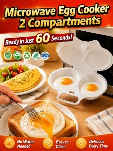 ✨ Egg Utensil/Box/Steamer Box/Steamer/Dual Compartments/Anti-Stick/Heat-Resistant Microwave/Stainless Steel/Zero-Failure Michelin-Level Double Egg Box