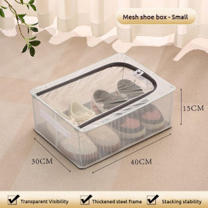 Large Size Shoe Box Storage Hard PVC Foldable Waterproof and Dustproof Organizer Shoe Rack Stackable Shoes Box Storage