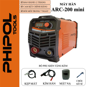 Máy hàn PHIBOL ARC 200 mini siêu khoẻ và tặng kèm nhiều phụ kiện kèm theo hàn que 1.6ly