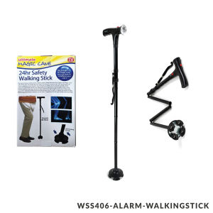 Magic Cane Foldable Walking Stick with SOS Alarm 24hr Safety LED Light Adjustable Walking Aid Cane Elderly Tongkat Kaki