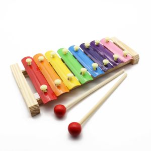 Amazthing 8 Notes Wooden Xylophone with 1 pair Wood Mallets Educational Toys Instrument 彩色木琴