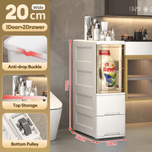 JJ.SG Slim Cabinet Bathroom Storage Cabinet With Wheels Plastic Telus Kitchen Storage Cabinet