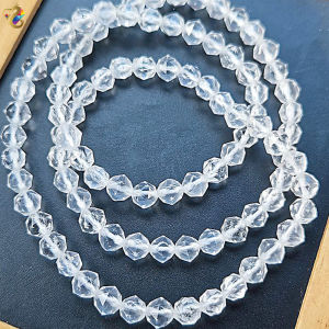 Natural Faceted Clear Quartz Bracelet (Single / 3 Rounds)