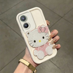 PBZZ Case for redmi A7 pro 4g POCO C85X X8 pro max 5g phone casing Softcase Silicone shockproof Cover new design aesthetic cute pink cat mirror with holder for girl JTMJZJ2