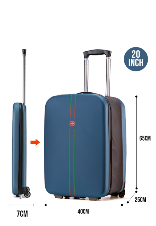 20 Inch Foldable Luggage Bag- Blue Waterproof Laptop Bag