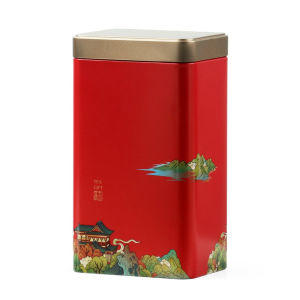 Hộp đựng trà hình chữ nhật  chất liệu thiếc nhiều hoạ tiết sinh độngkiểu nắp chụp đa dạng mầu sắc