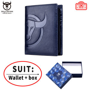 Ví da thật nam BULLCAPTAIN nhiều ngăn đựng thẻ chống RFID chống trộm ví đầu bò