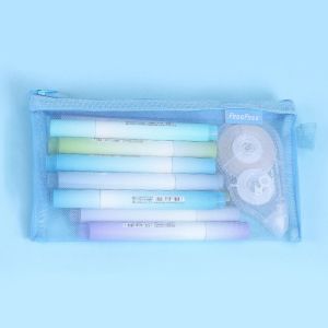 FUTUI Korean Version Net Pen Bag High Appearance Level Ins Pencil Bag Portable Multifunction Stationery Storage Bag Student