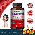 ผลิตภัณฑ์เสริมอาหาร Resveratrol ช่วยต่อต้านวัยของผิวหนังและหัวใจและสุขภาพหัวใจและหลอดเลือดสำหรับทั้งชายและหญิง. 