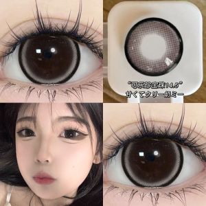 Fashion glasses Half-year natural brown large diameter 赠镜盒+2片】可乐珍宝珠 14.5大直径半年抛新款自然 眼镜眼镜学生显眼大